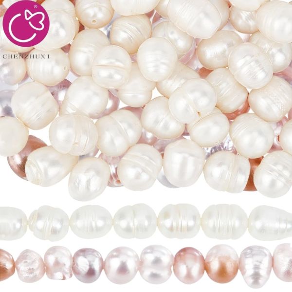 Natural White pink Purple Tiny Loose Beads Real Fresh Water Rice Pearl Strand for Jewelry Making