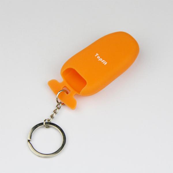 Topfit high quality silicone car keychain for Tesla(dark orange)