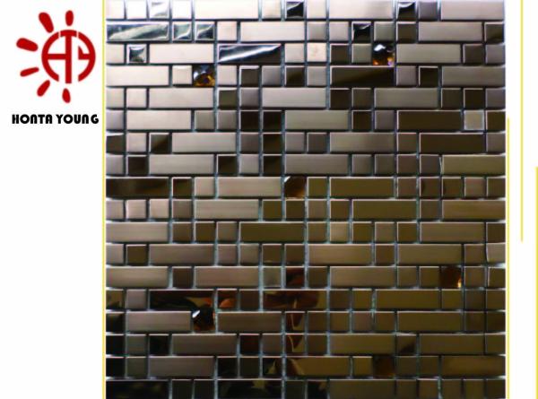 HTY - TM 300 Best Selling in India Metal Stainless Steel Mosaic Tile Foshan Coating Factory