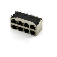 prise femelle 64P de connecteur de carte PCB d'Enterent RJ45 du port 2x4