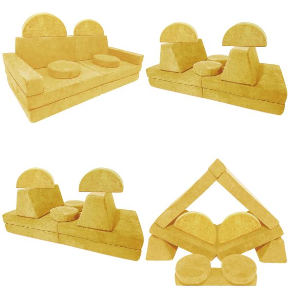 Irregular Floor Children Sofa Foam Modular Sectional 10 Pieces Set in Customized Colors