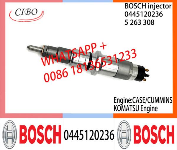 Conjunto original 0445120236 do injetor de combustível 5263308 de BOSCH 0445120236 5263308 para o CASO CUMMINS KOMATSU