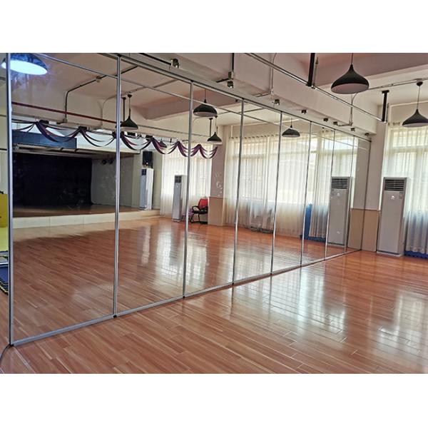 65mm Clear Glass Movable Wall Room Dividers With Aluminum Track