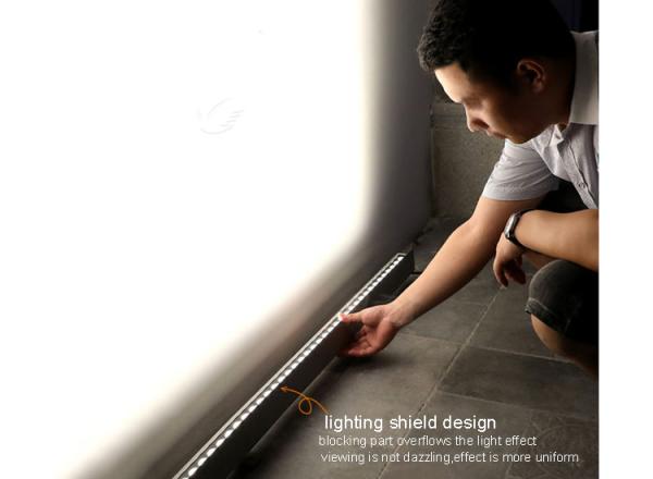 24V LED wall washer lamp outdoor waterproof linear light floor spot lights external wall with glare-shield
