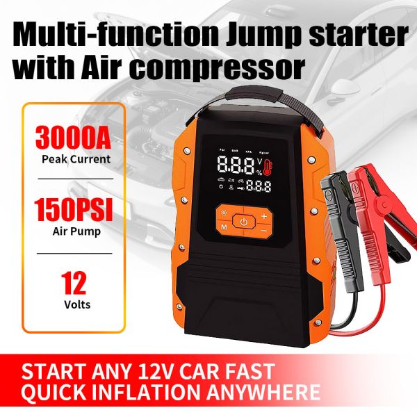 20000mAh Multi Functional Jump Starter Portable Car Battery Charger 150PSI Auto Tire Inflator 12V Battery Jump Box