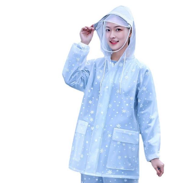 Thickened PVC Fabric Raincoat Rain Pants Suit for Men and Women Custom Logo Printing