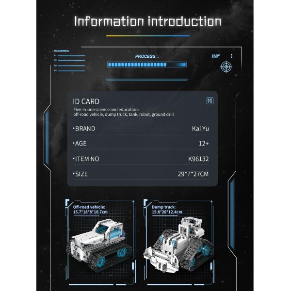 Induction Remote Control Robot Toy Building Kit for Boys 8-14 Years Old DIY Engineering