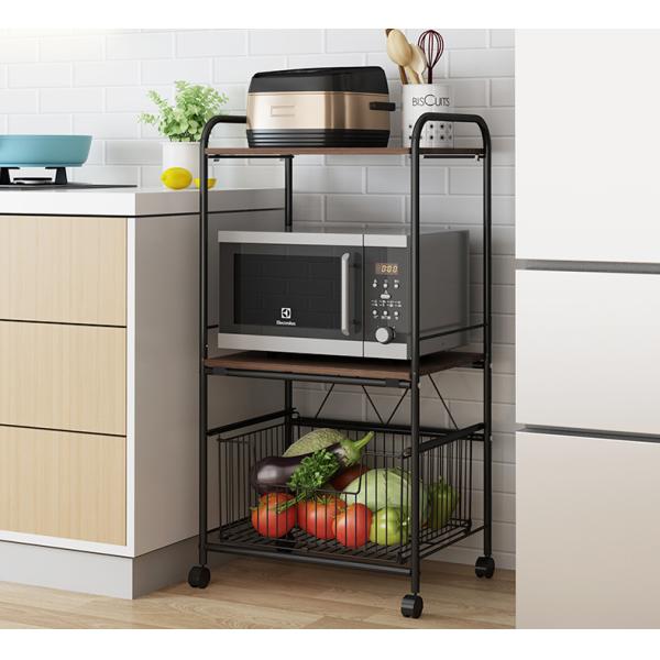 Household Kitchen Living Room Floor Rack Removable Three-Story Rectangular Storage Rack