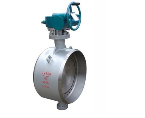 Gearbox Operated Butt Welded Eccentric Butterfly Valve 16'' Three Eccentric Design