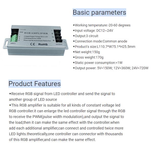 Алюминиевый усилитель силы RGB сигнала СИД раковины затемняя 30A 150W 360W 720W