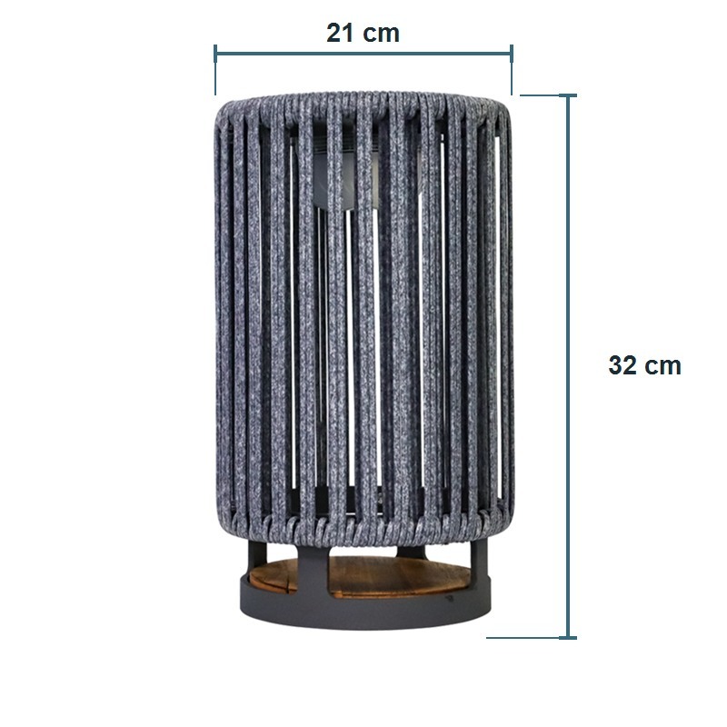 Solar Garden Floor Lamp with Woven Shade for Patio and Resort Projects