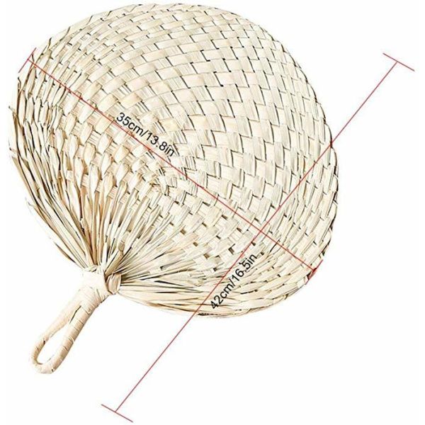 Viet Nam Bamboo Craft Weave Hand Fan Heart/ Handwoven Personalized Palm Hand Fans Rattan Raffia Fan