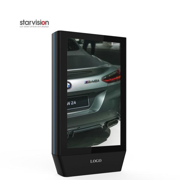 IP56 design Floor Standing Lcd Advertising Display Digital Information Kiosk 3000nits