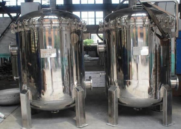 IN / OUT High Pressure Filter Housing , Multi Bag Filter Housing With 304 SS 2 Flange