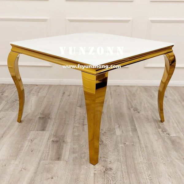 Modern Luxury Square Side Table With Marble Top Small Volume End Table for Home and Dining Console Tables