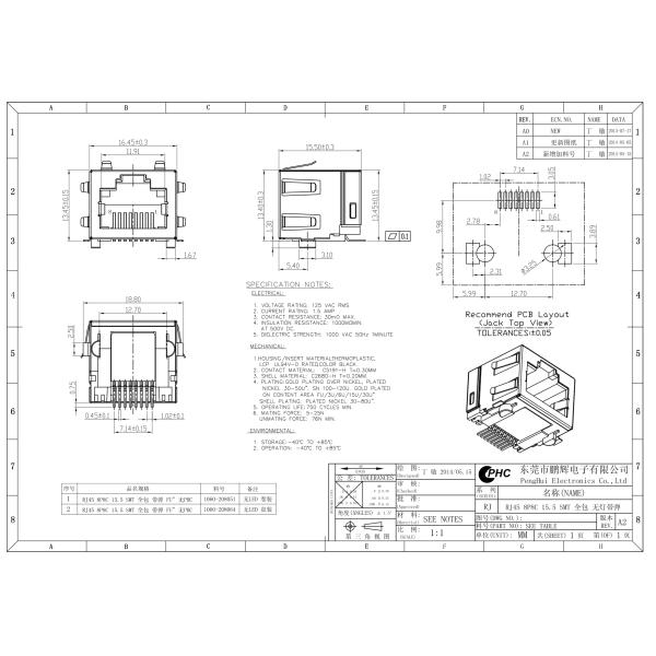 СИД СМТ 8П8К РДЖ45 модульное Джек для локальных сетей с шрапнелью 1 прекращение припоя порта