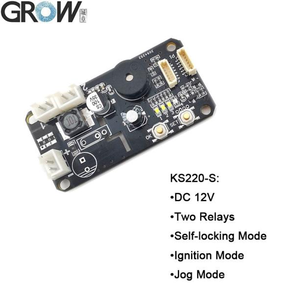 KS220-S+R558-S DC12V Panel de control de huellas dactilares 2 Relé Función de administrador/usuario Autobloqueo/Jog/Modo de encendido
