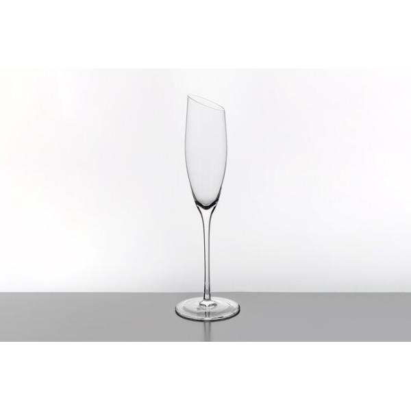 6Oz Crystal Glass Drinking Goblets 173ml Long Stem Angled Champagne Flutes