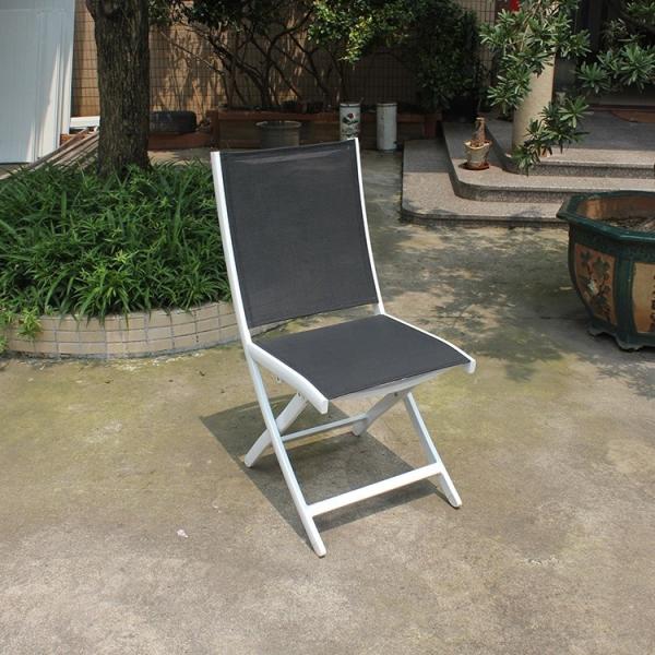 PVC dobrável branco europeu Mesh Back Aluminum Frame da cadeira de sala de estar da praia