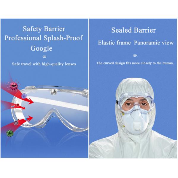 Absorbing 99% UV Surgery Safety Glasses Chemical Resistant Enclosed Labor