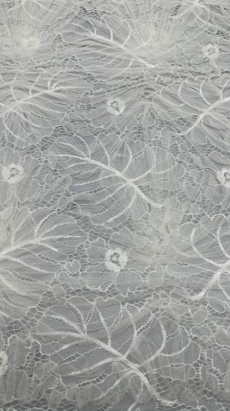 Embroiedered Lace Fabric White Breathe and Elegant Embroidered Mesh Leafy  Occasion Wedding Fabric