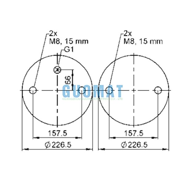 FD 330-22 1/1 M8 Contitech Suspension Air Spring 2682060000 Convoluted Type Air Rubber