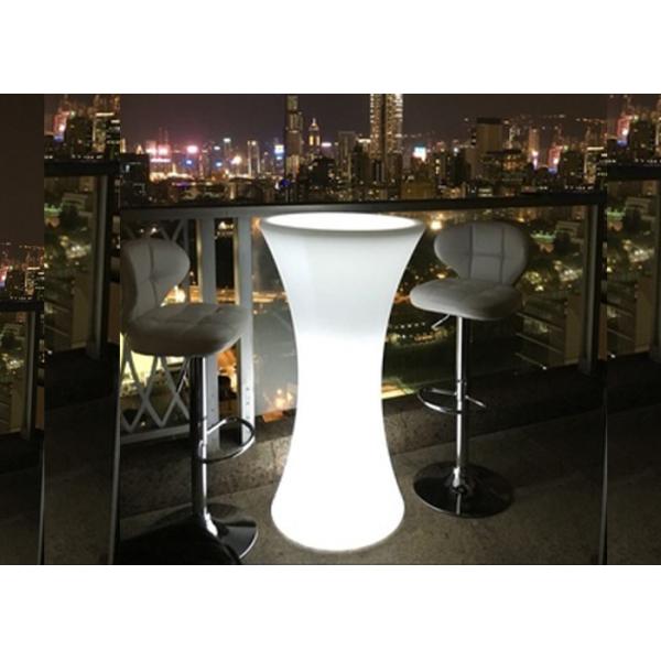 High Round Cocktail Table Furniture Set with Colorful Lighting