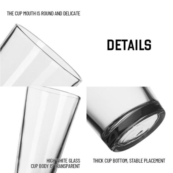 Copo de cerveza de vidrio de grado alimenticio personalizado 4-16OZ.