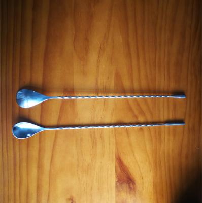 Long Handle Made Custom Bar Spoon Metal Cocktail Twisted Mixing Spoon