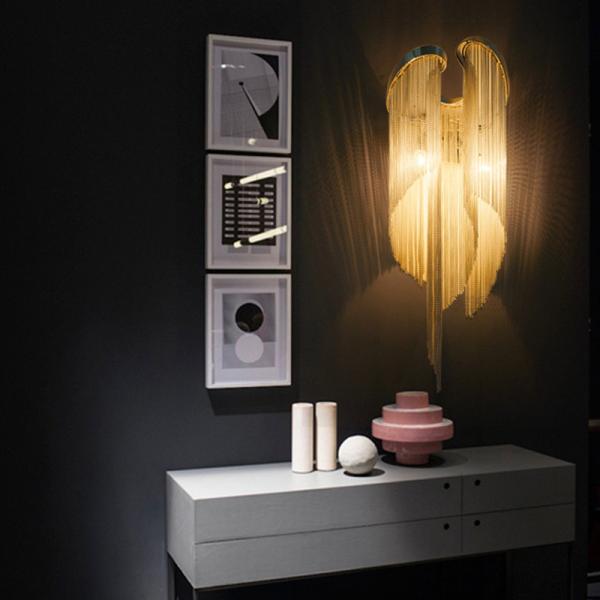 Italian Atlantis  Stream sconce  Luxury Chain Light wall lamp e14(WH-OR-101)