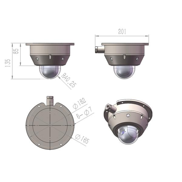 2MP 4x Anti-Corrosion PTZ Dome Marine CCTV Camera