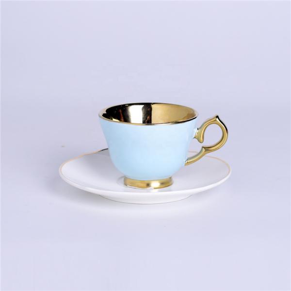 Porcelain Fashion Coffee Cupss 120ml With Electroplating Gold Plated