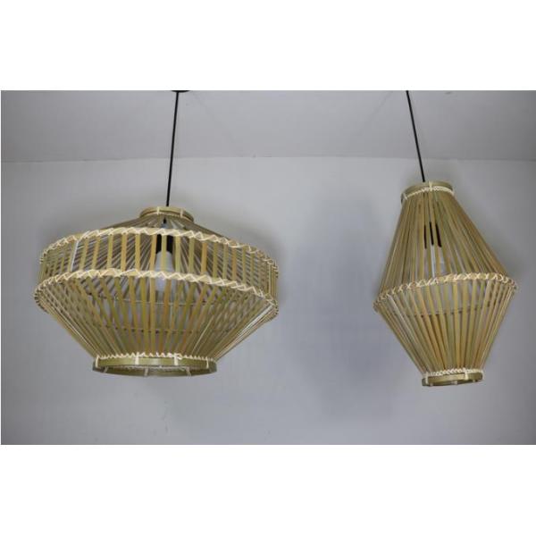 3500K Retro Bamboo Woven Pendant Light For Indoor Living Room