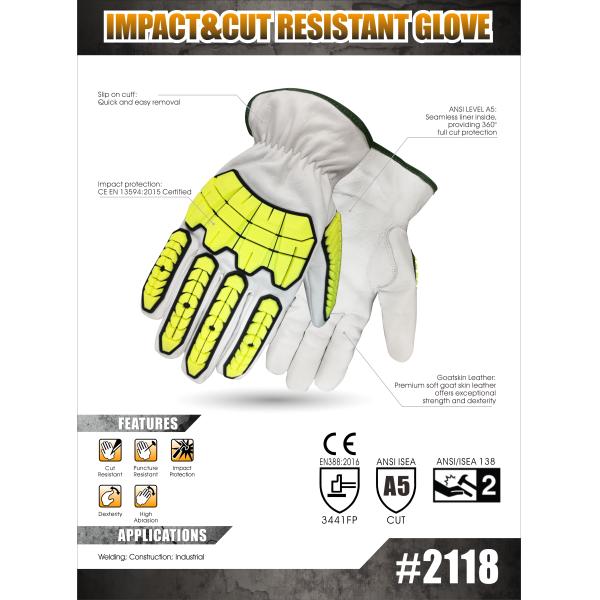 Высокий ANSI сноровки отрезал перчатки EN388 ровного Goatskin A5 кожаные
