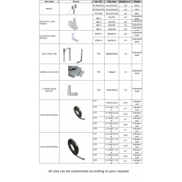 No Extra Mold Costs Truss Tie Construction Wood Structure Fastener Steel Angled Bracket