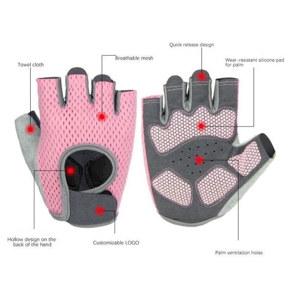 Fitness Gloves Unisex Half Finger Sports Cycling Multiple Color Gloves
