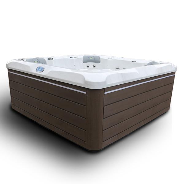 Termas exteriores de luxe da banheira de hidromassagem de 5 pessoas com iluminação superior e uma cachoeira retroiluminada