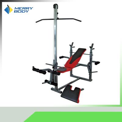 Foam Integrated Gym Fitness Equipments Lat Pull Down Machine Bench Platform