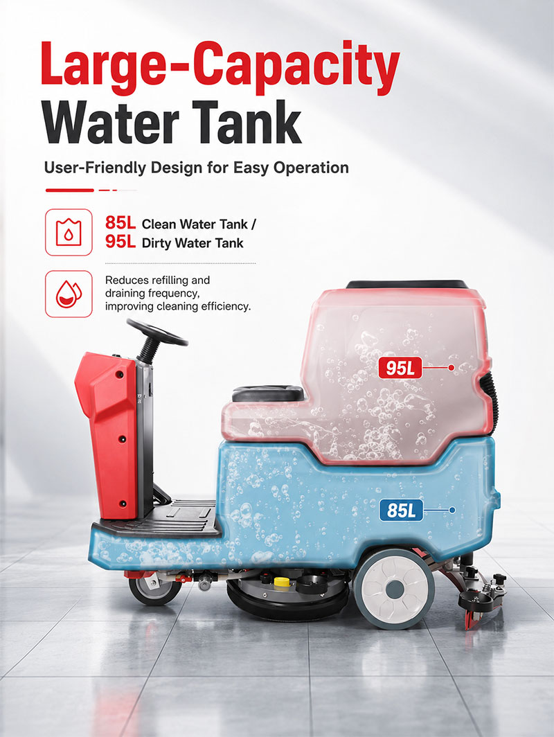 2026 New Product Newest Electric Floor Scrubber Machine Commercial Ride on Cleaner