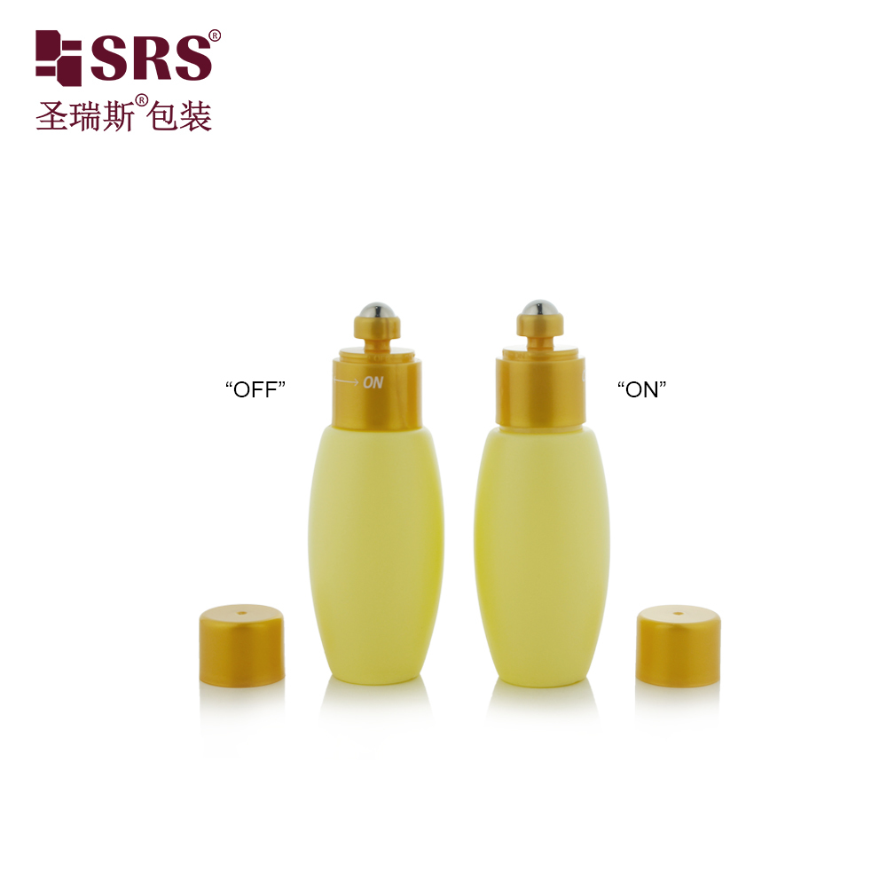 45ml Oval HDPE Plastic Roll‑on Bottle Empty Deodorant Roller Container For Perfume Essential Oil Custom Printing