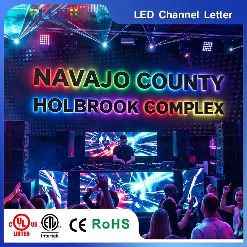 Premium Aluminum Casing Smart RGB Multi Color Changing Reverse Backlit Channel Letters For Night Entertainment