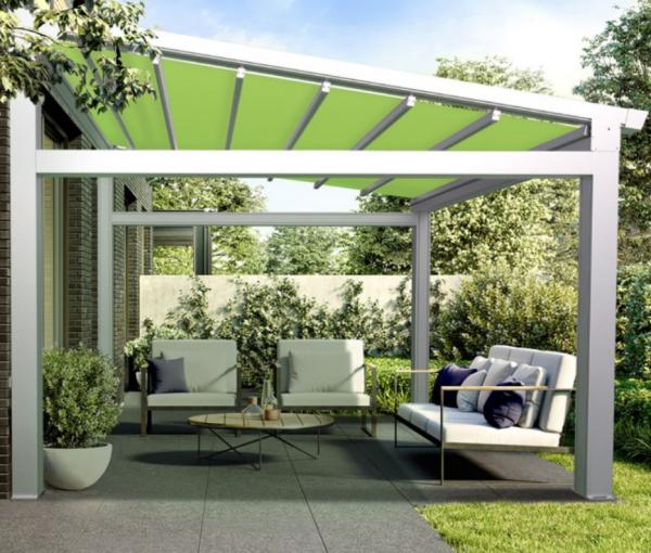 Customized Aluminum Retractable Pergola Motorized Canopy 150mm Post 230V Motor