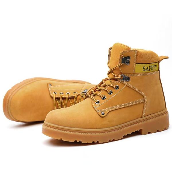 Lightweight Style Martin Boots Yellow Black High Top Work Boots For Men