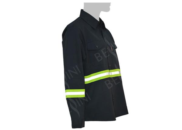 Pure Cotton Twill Navy Custom Work Shirts For Men With Two Chest Pockets