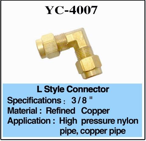 High Pressure Brass L Shaped 3/8 Water Fountain Connectors
