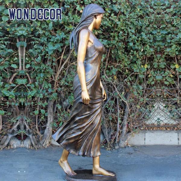 Decoração personalizada do jardim, estátua de bronze fêmea elegante e bonita do vida-tamanho
