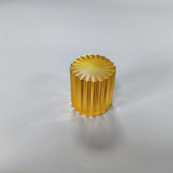 Round Metallica Perfume Bottle Caps Durable Gold Plating