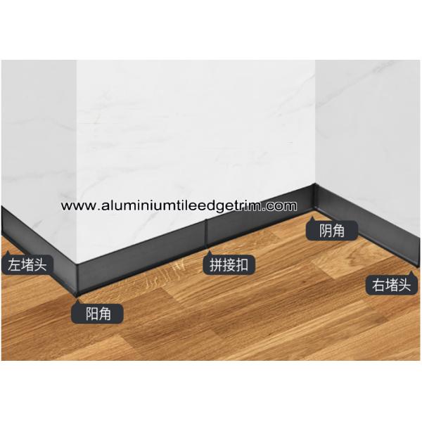 Modular Matt Black Aluminium Coved / Wall Skirting With 10cm Height