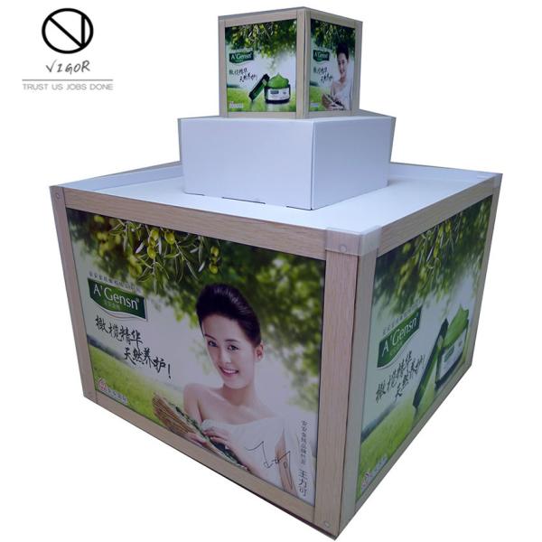 Retail Pop Display Racks Custom POS Round Drink Display Stand for Customized Shelves