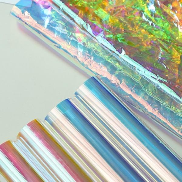 Colorful film flower wrapping paper, pearlescent paper, laser rainbow, transparent seven-color candy paper, colorful flower wrapping material